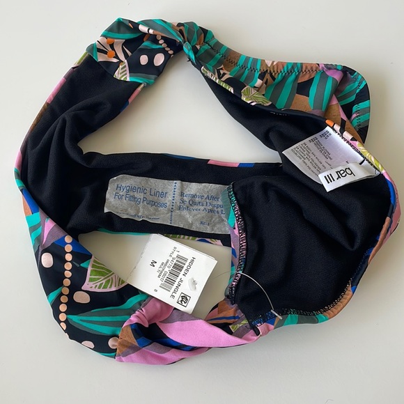 NWT M BAR lll tropical jungle multicolor tanga swim bottoms black pink floral - Picture 4 of 9